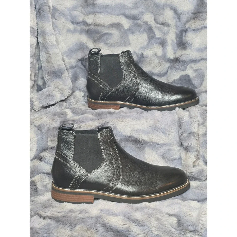 NWB Nunn Bush Mens Otis II Plain Toe Chelsea leather Black Size‎ 9M